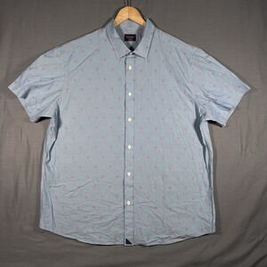 UNTUCKit Shirt Mens XXL Blue Palm Trees Hamilton Cotton Short Sleeve Button Up